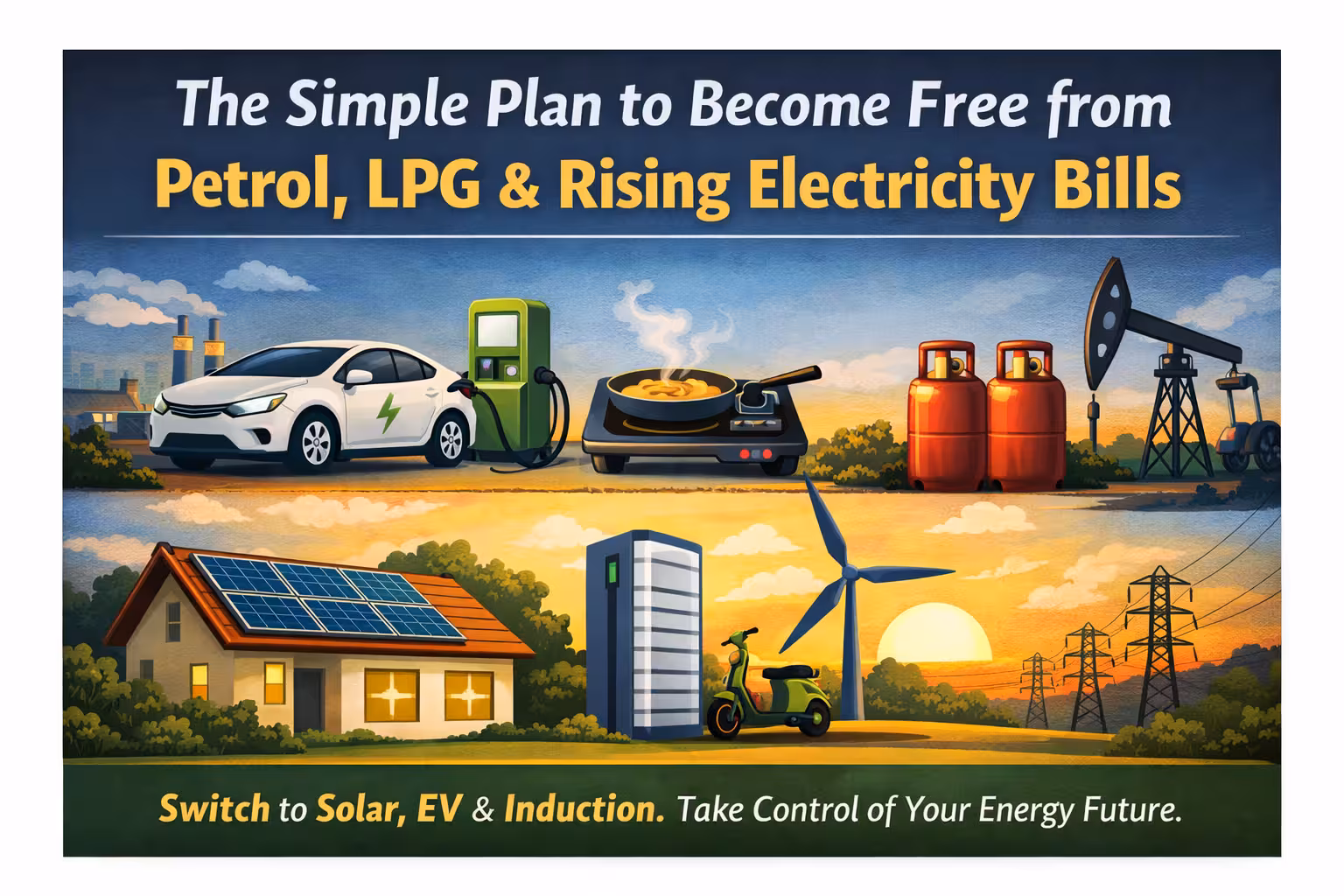 Illustration for Rooftop Solar + EV + Induction: The Fastest Way to Become Energy Independent | Renowatt